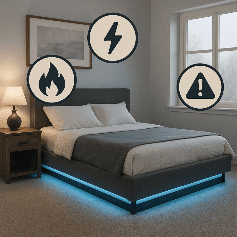 led bed frame safety