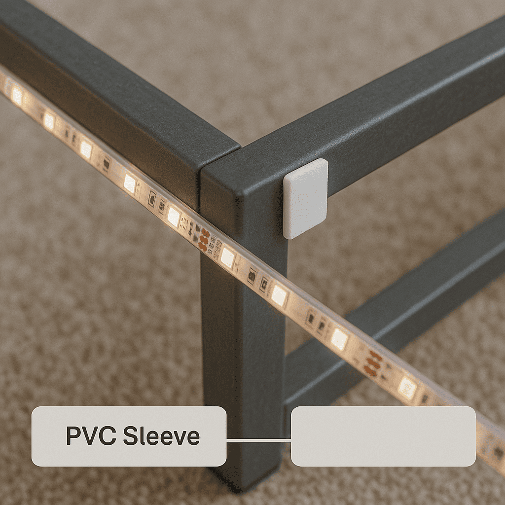 install LED on metal bed