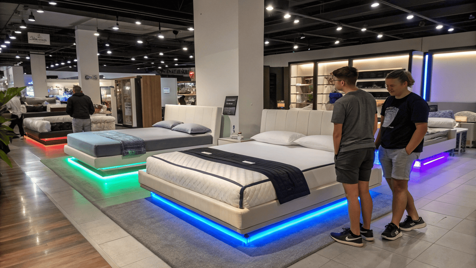 LED bed frames in retail