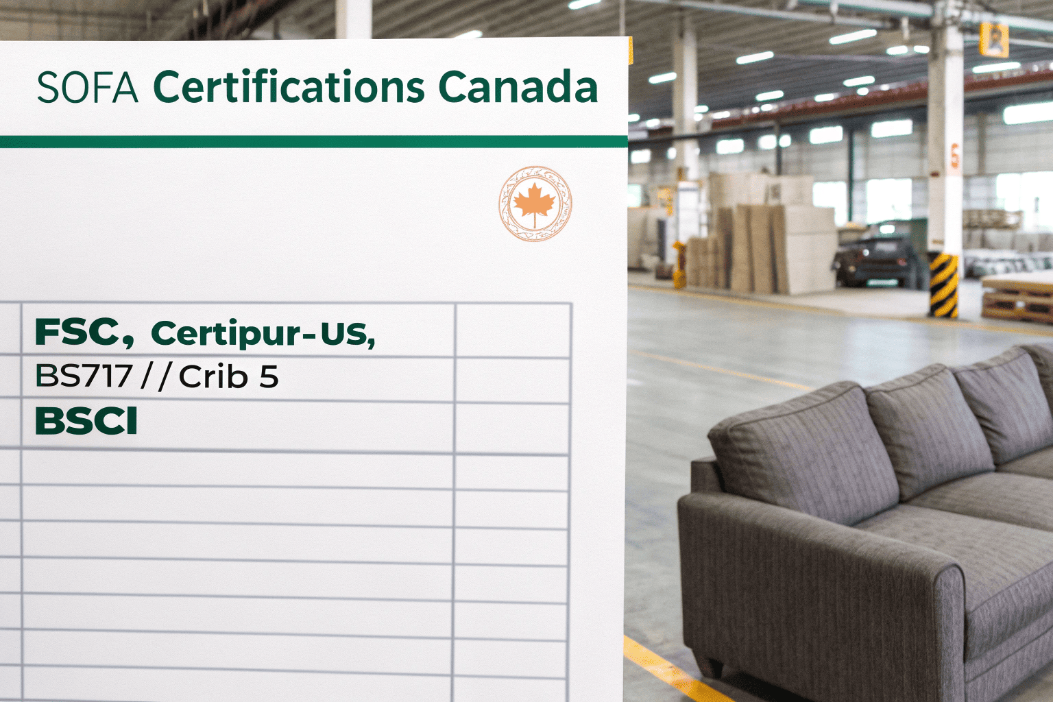 sofa certifications canada