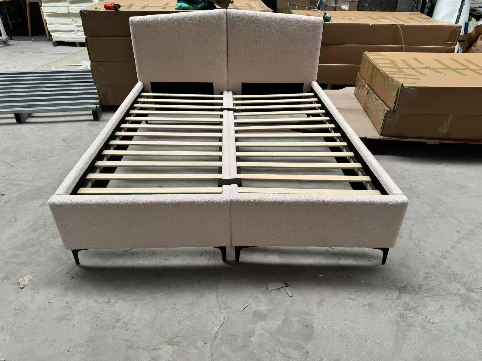 Two Single Beds Combined Into One Storage Upholstered Bed