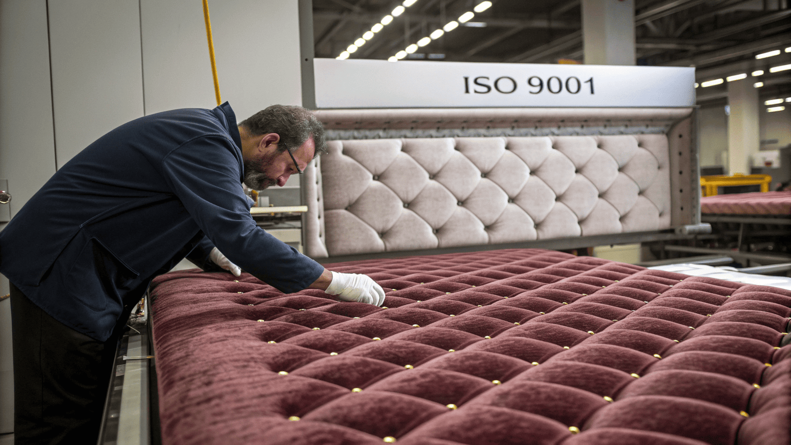 Quality control inspection of upholstered beds