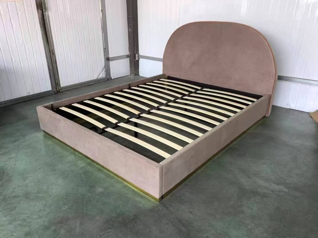 Linen Fabric Bed with Gas Lift One Set with Two Box