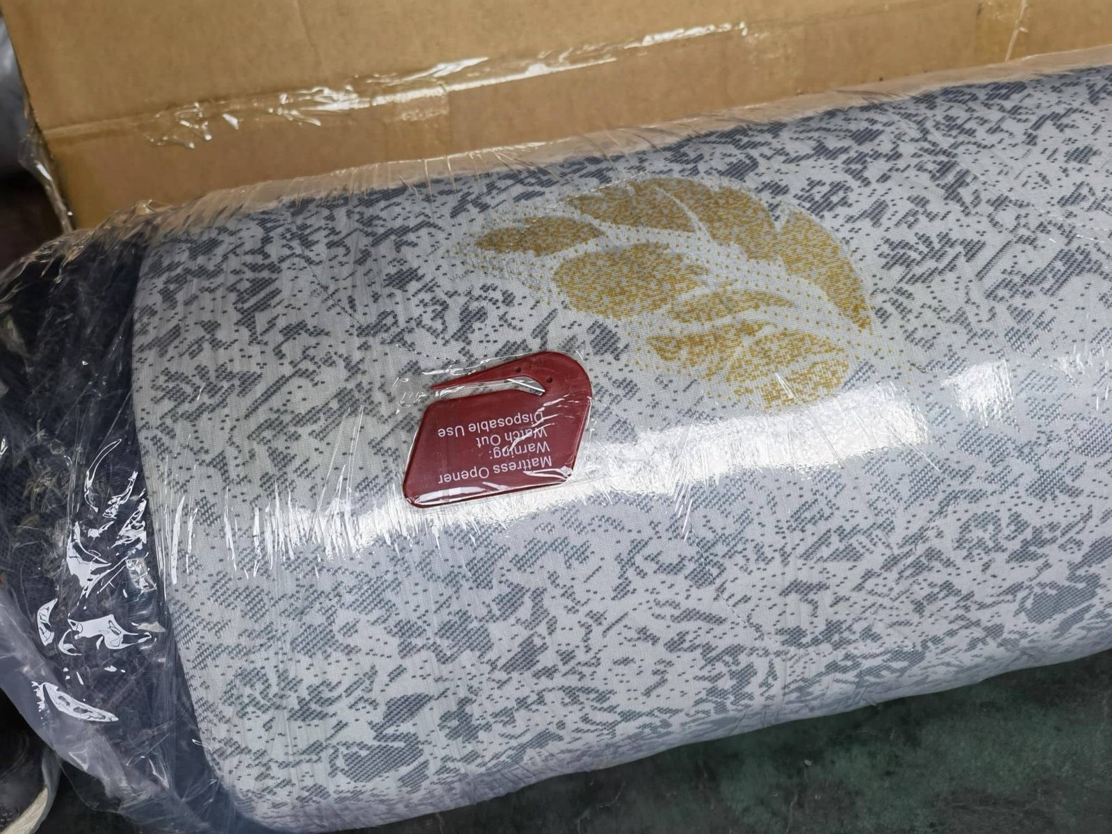 Rolled Mattress with Packaging and Label