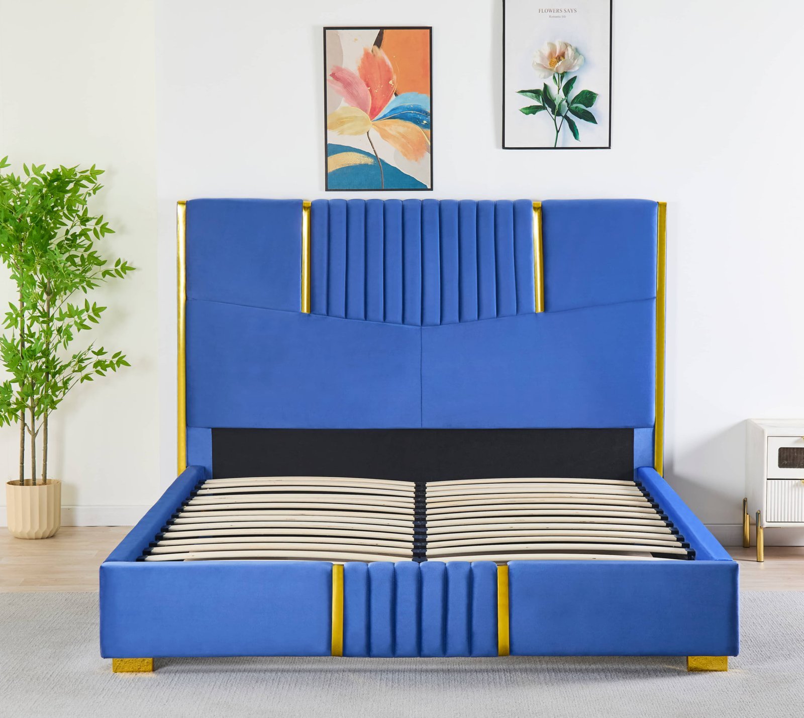 Gold-Accent Channel Gas Lift Storage Bed image 3