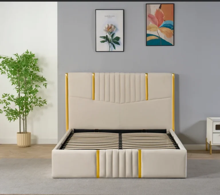 Gold-Accent Channel Gas Lift Storage Bed
