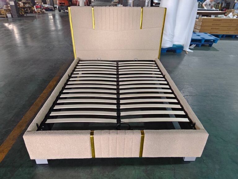 Gold-Accent Channel Gas Lift Storage Bed