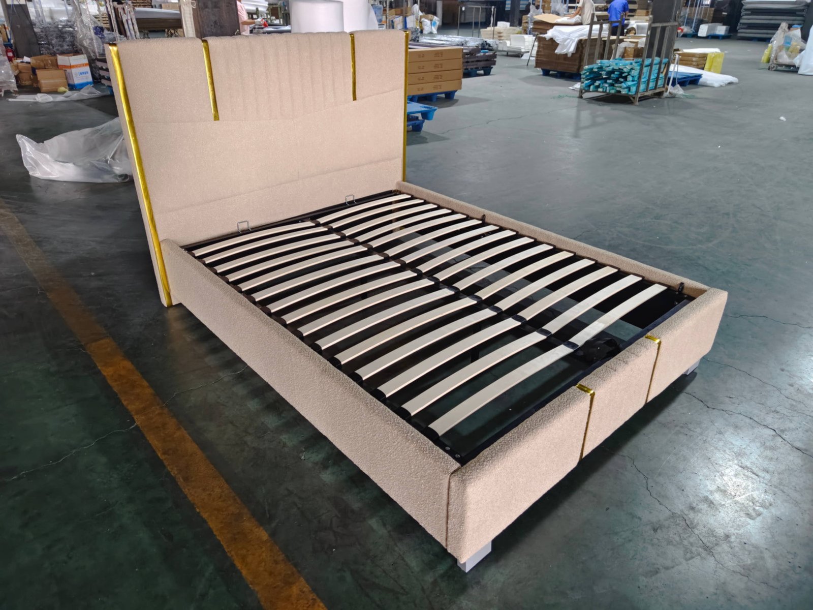 Gold-Accent Channel Gas Lift Storage Bed image 9
