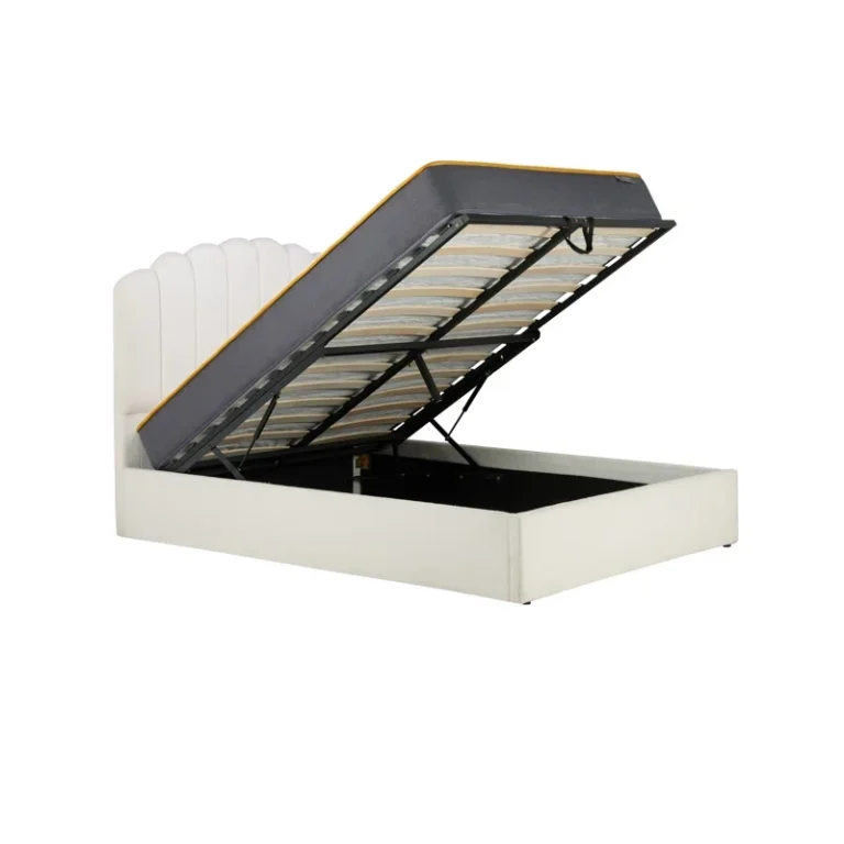 Scalloped Headboard Gas Lift Storage Bed