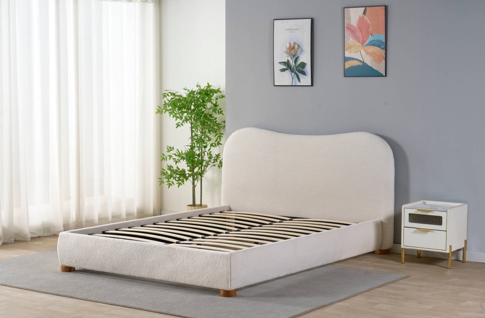 Rounded Headboard Gas Lift Storage Bed image 3