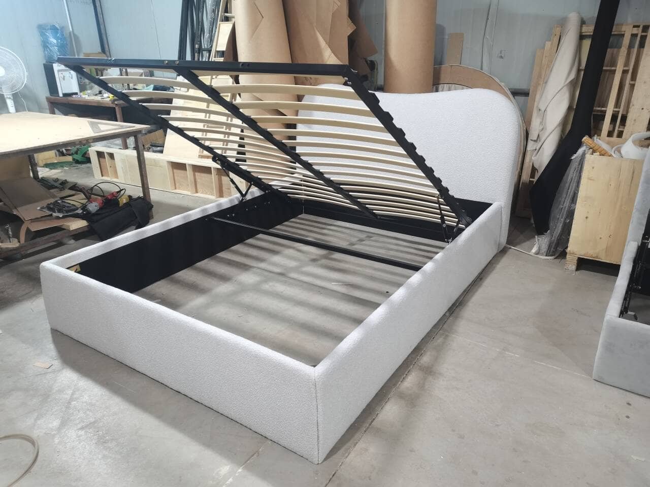 Rounded Headboard Gas Lift Storage Bed image 7