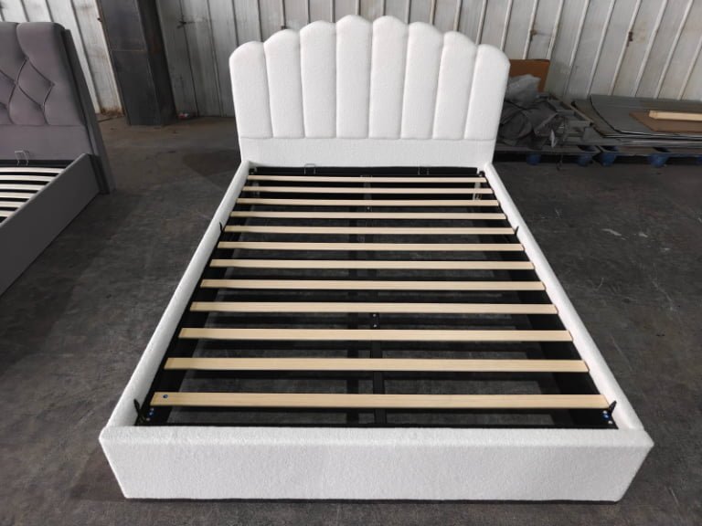 Scalloped Headboard Gas Lift Storage Bed