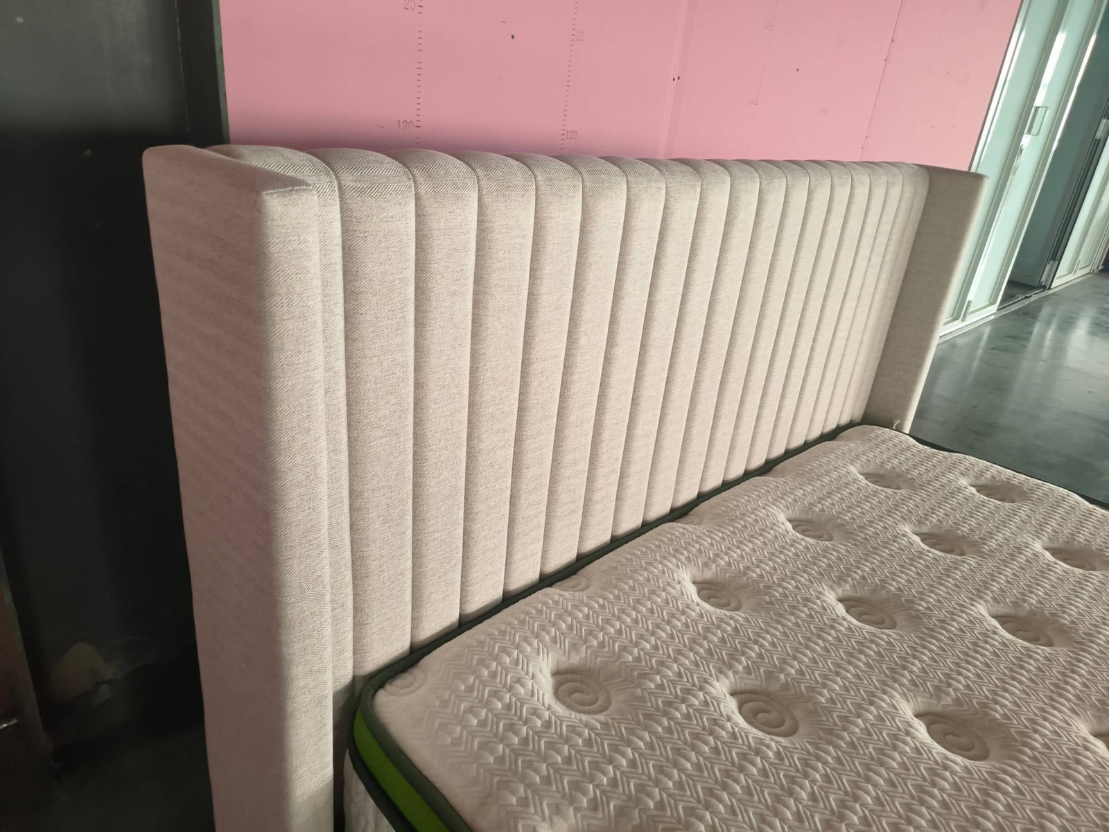 Vertical-Channel Upholstered Bed Frame image 3