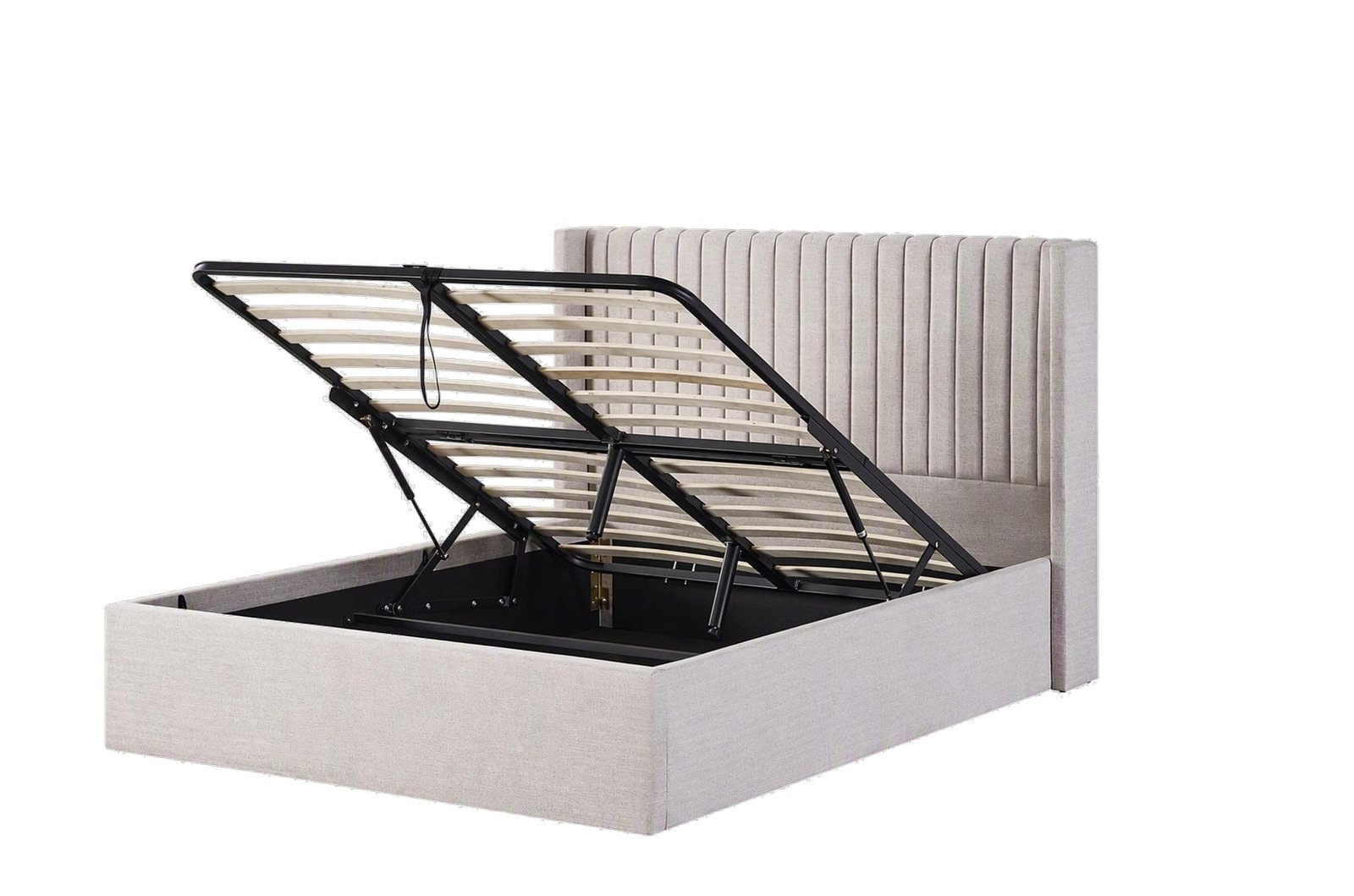Vertical-Channel Upholstered Bed Frame image 4