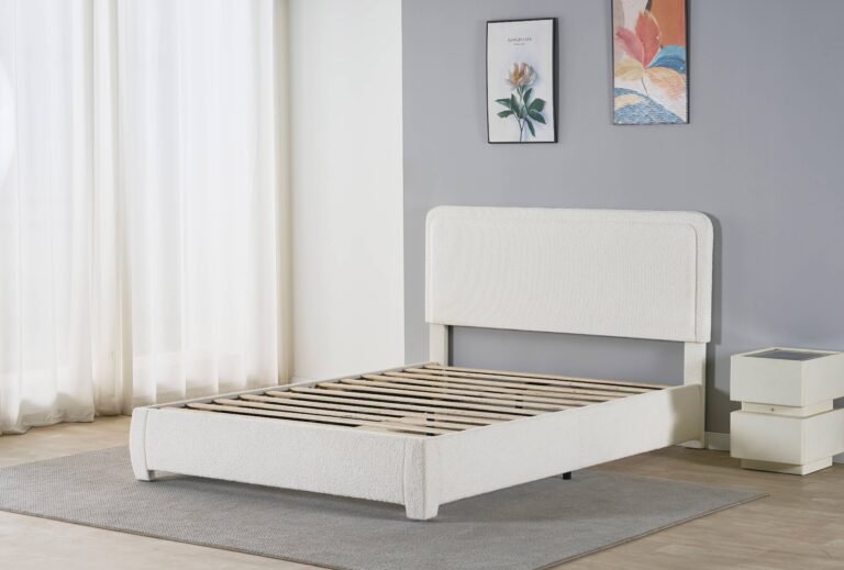 Rounded Wing Upholstered Bed Frame