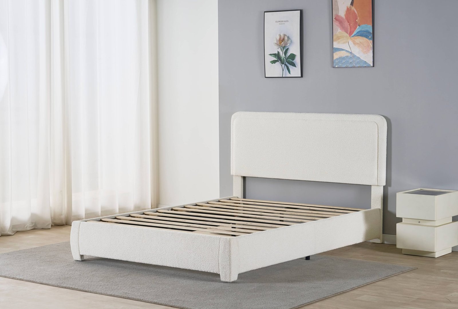 Rounded Wing Upholstered Bed Frame image 2