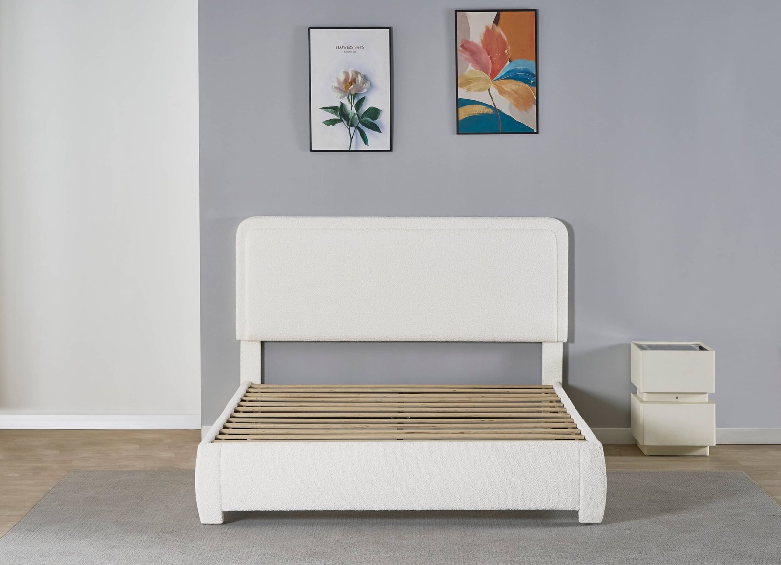 Rounded Wing Upholstered Bed Frame image 3