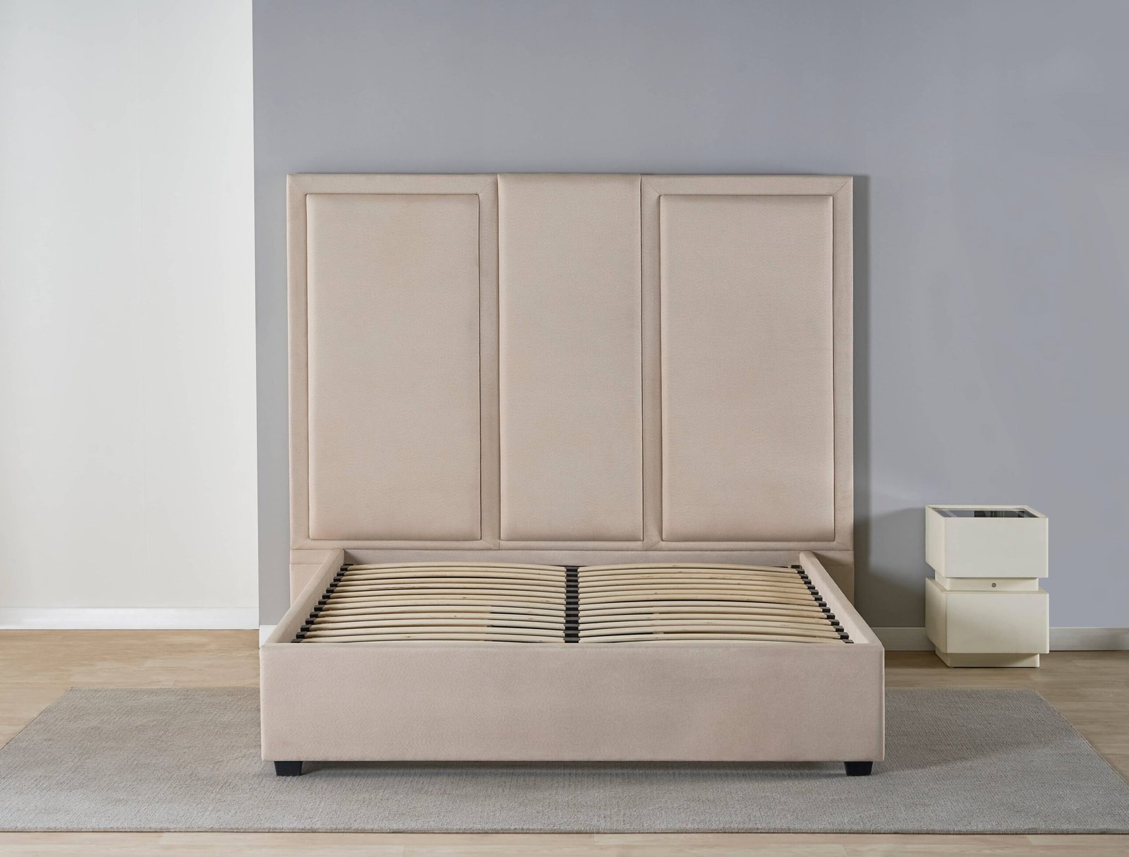 Extra-Tall Panel Upholstered Bed Frame image 4