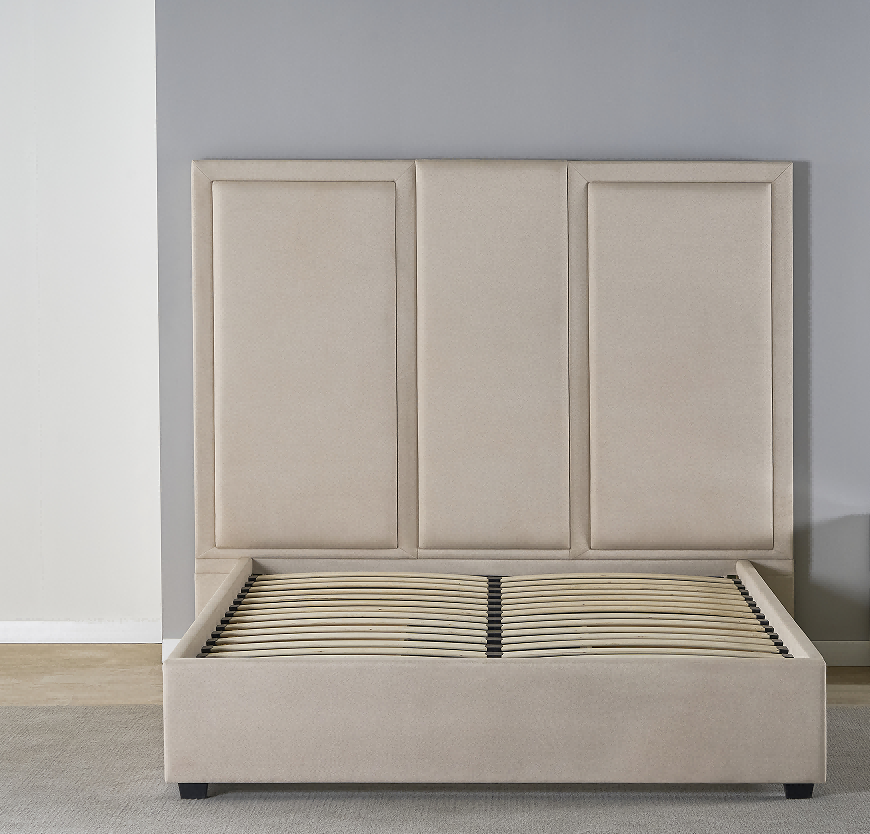 Extra-Tall Panel Upholstered Bed Frame image 5