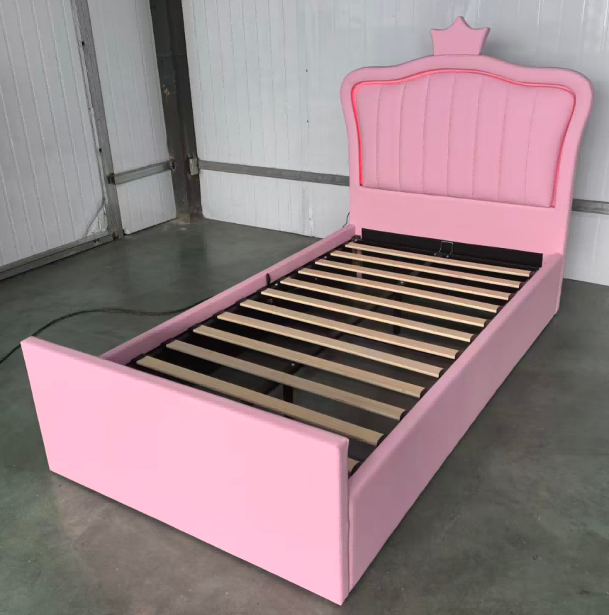 Princess Crown LED USB Gas Lift Storage Bed image 5
