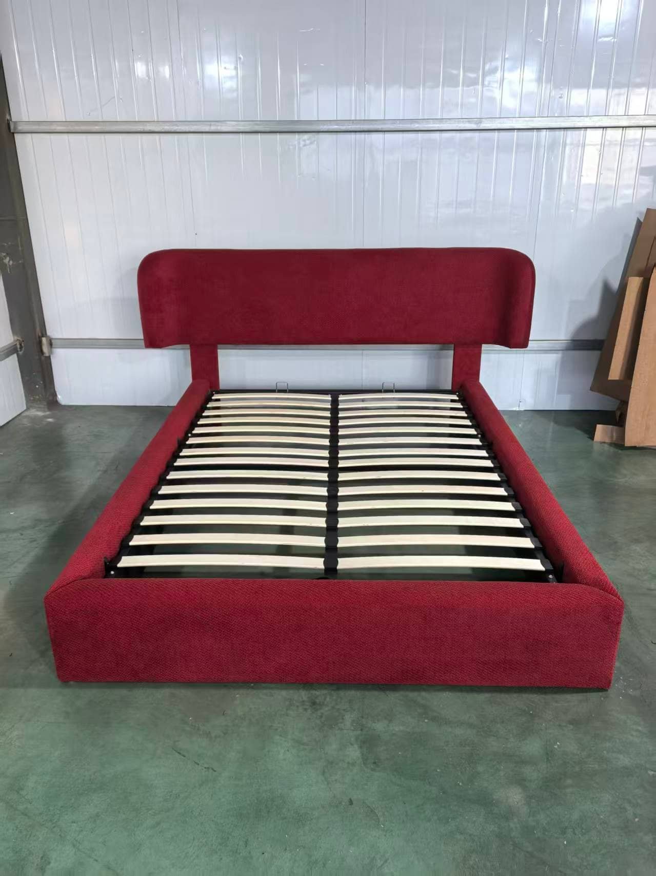 Curved Upholstered Gas Lift Storage Bed image 9