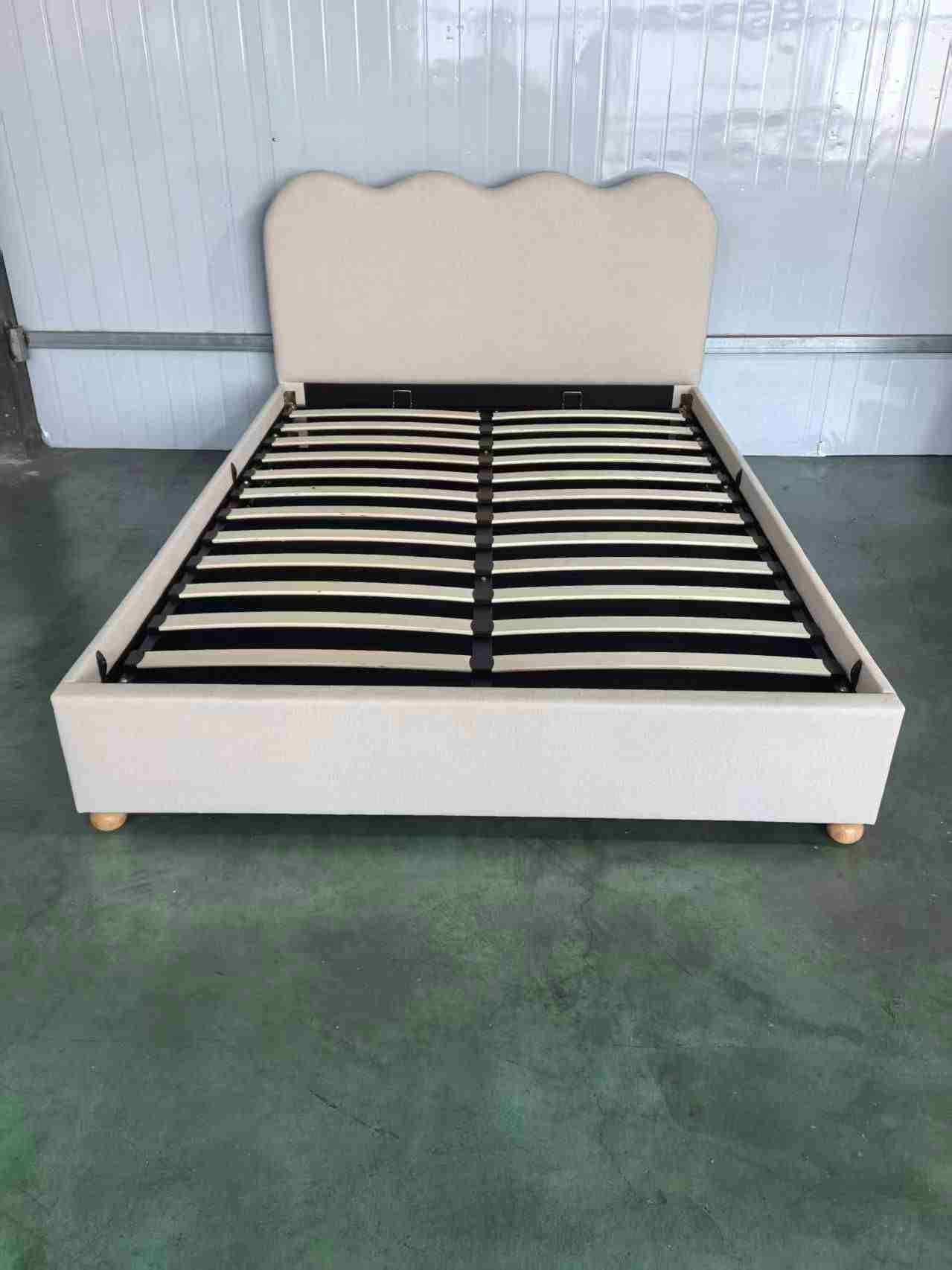 Scalloped Upholstered Gas Lift Storage Bed image 3
