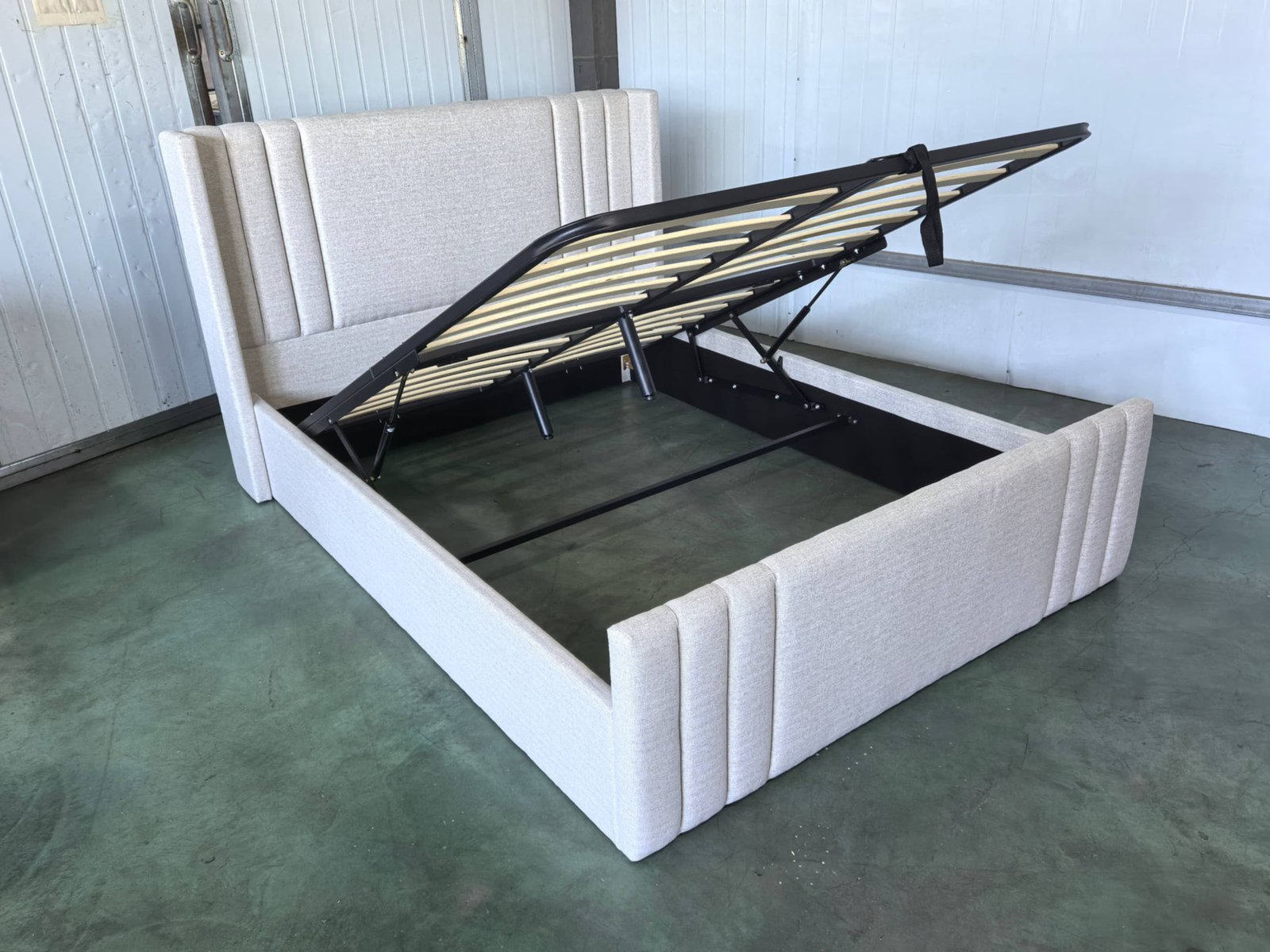 Tall Winged Upholstered Bed Frame image 2
