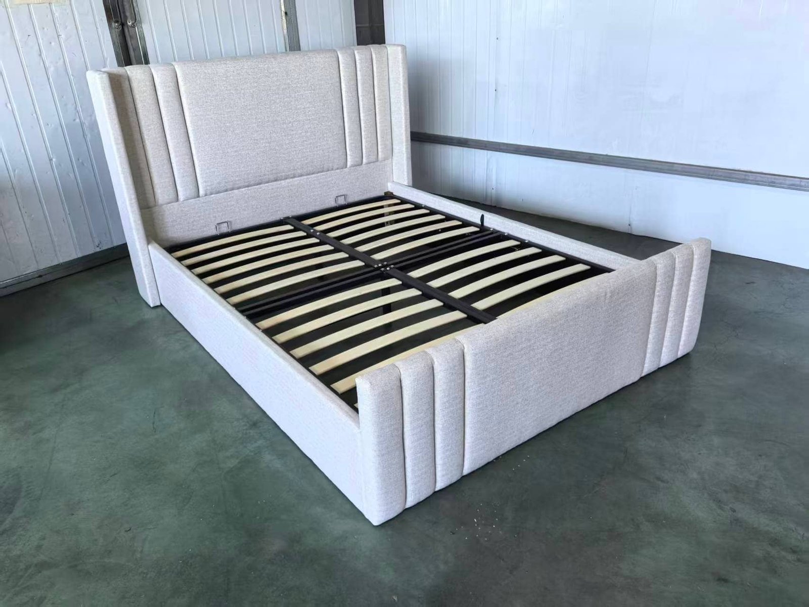 Tall Winged Upholstered Bed Frame image 3