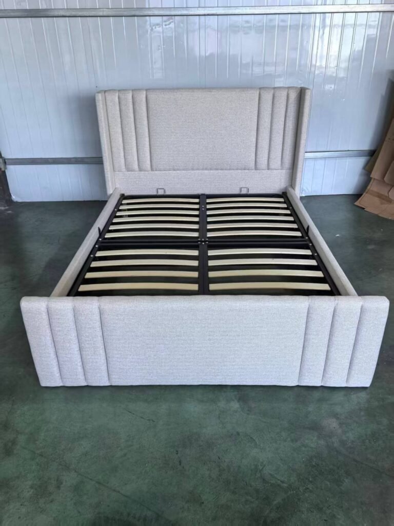 Tall Winged Upholstered Bed Frame