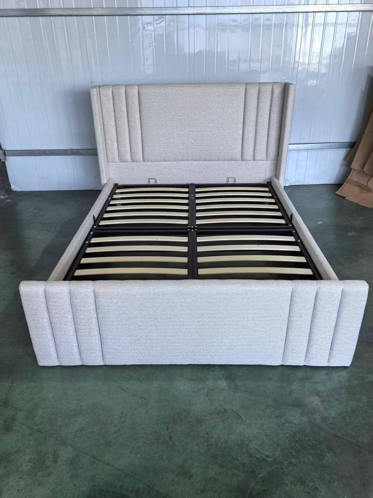 Tall Winged Upholstered Bed Frame image 4