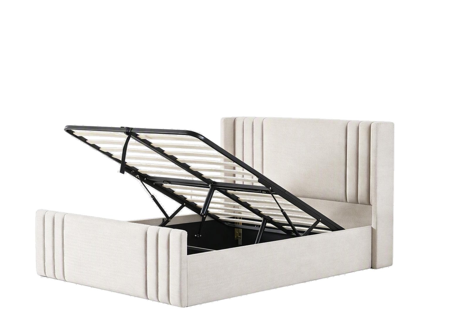 Tall Winged Upholstered Bed Frame image 5