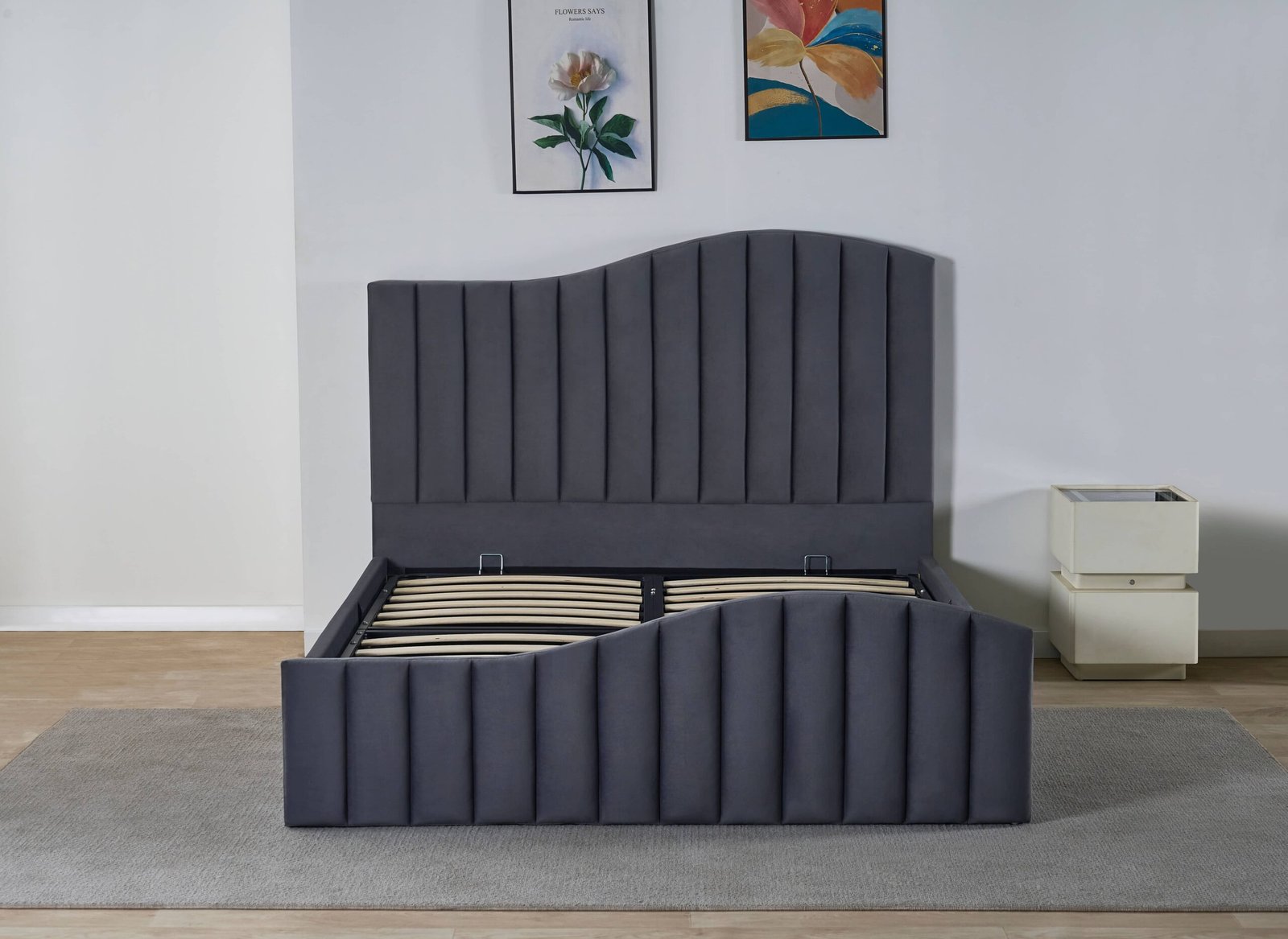 Arched Channel Upholstered Bed Frame image 3