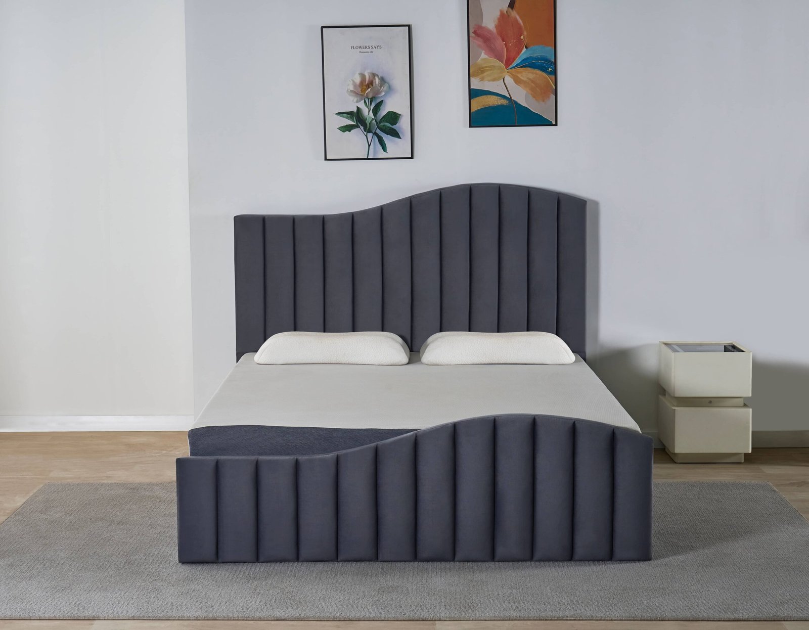 Arched Channel Upholstered Bed Frame image 4