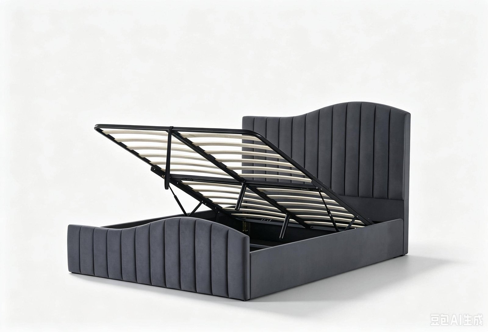 Arched Channel Upholstered Bed Frame image 5