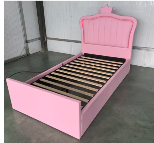 Princess Crown LED USB Gas Lift Storage Bed image 2