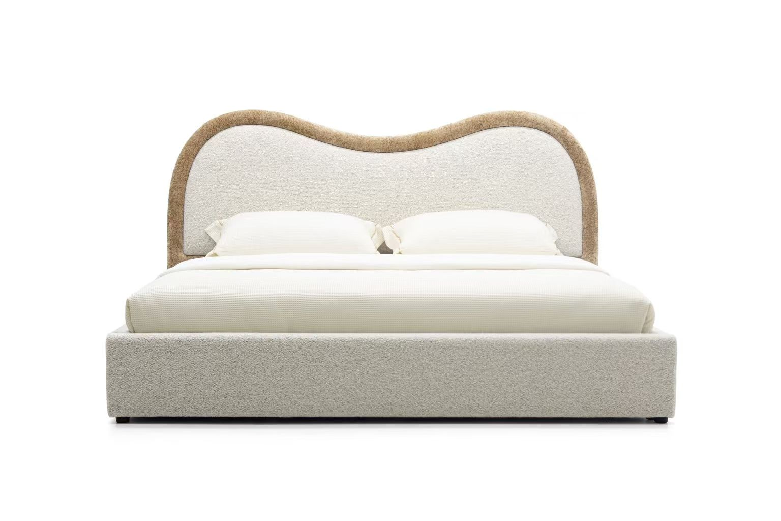 Curved Upholstered Gas Lift Storage Bed image 2