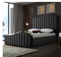 Arched Channel Upholstered Bed Frame image 2