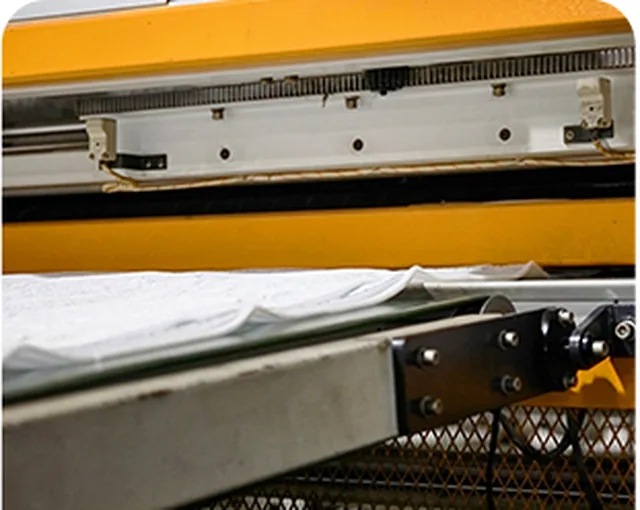 Fabric cutting — mattress production photograph