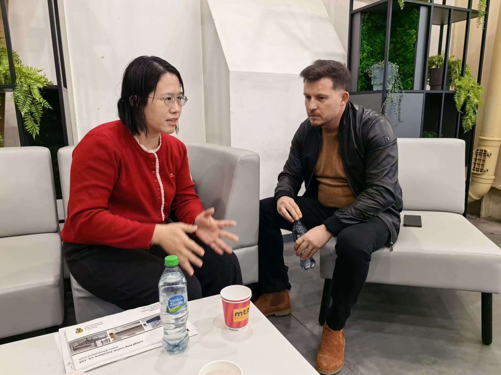 Sara meeting with a buyer in Lithuania